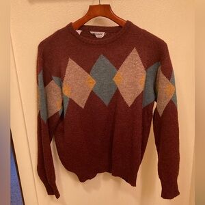 Vintage Checkered Wool Sweater - made in Italy